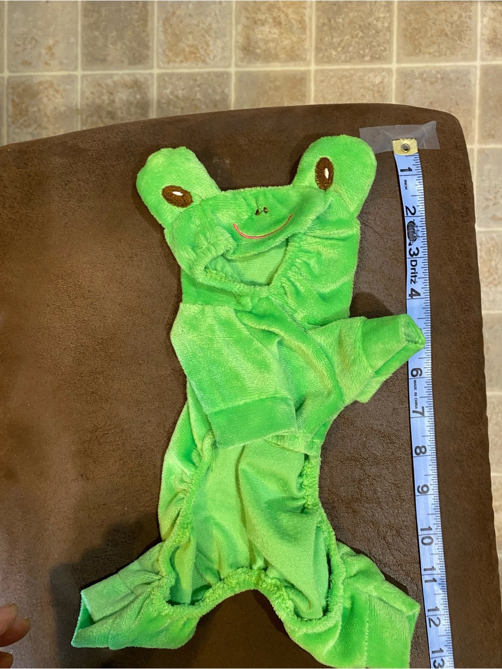 Plush Green Frog Hooded Dog Costume - Soft Pet Onesie